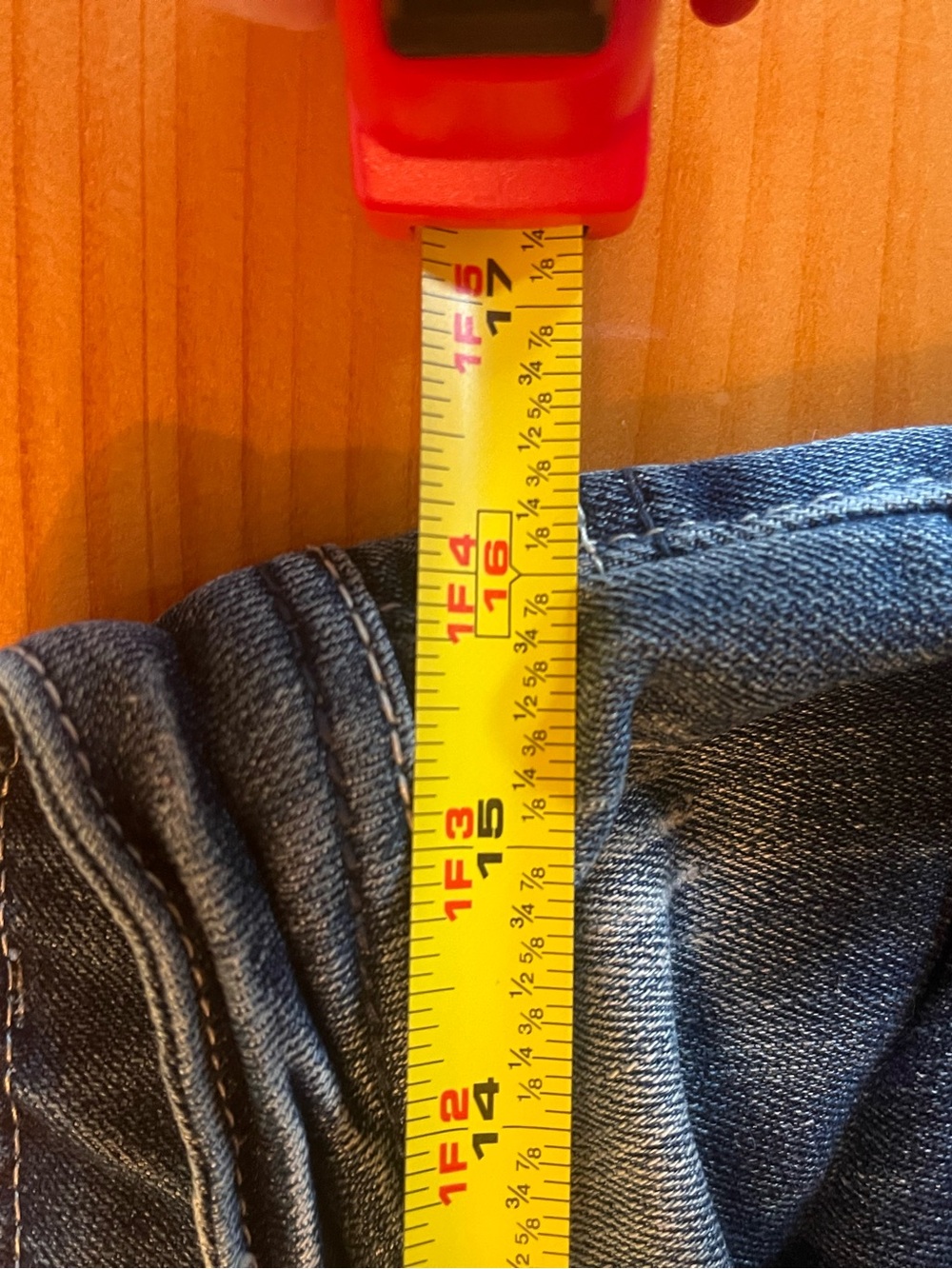Almost Famous Dark Blue Skinny Jeans with Red & White Flag Accent - Picture 8 of 10